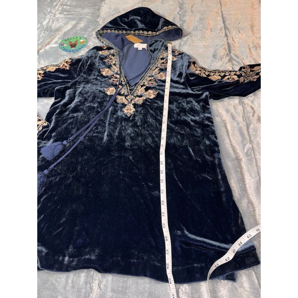 JOHNNY WAS EMI VELVET EMBROIDERED HOODIE TUNIC Silk Blend‎ Women’s SMALL RARE - Picture 5 of 8